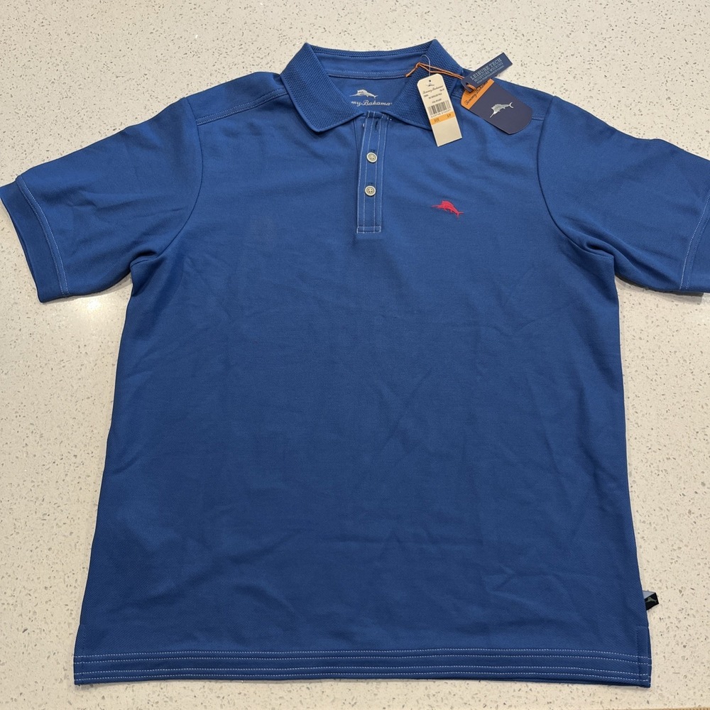 Tommy Bahama Mens Emfielder Short Sleeve Polo in Royal Blue Size Small NWT
